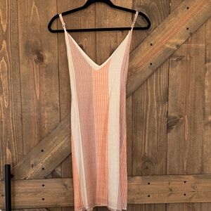 The Impeccable Pig Striped Orange and Cream Dress Size Small